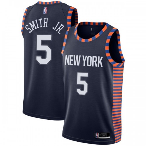 Premium NYK #5 Dennis Smith 2018 City NBA Swingman Jersey Green -