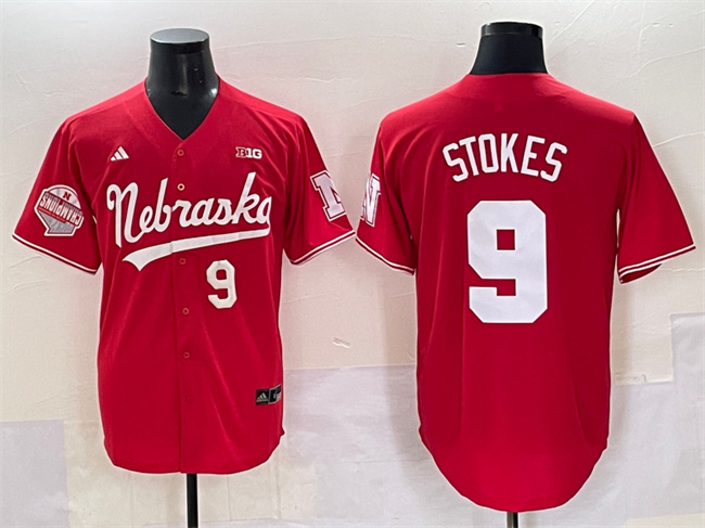Men's None Red 2024 team authorized Rhett Stokes #9 durabl Jersey