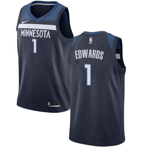 T-Wolves #1 Anthony Edwards Official 2024 Icon NBA Jersey - Blue