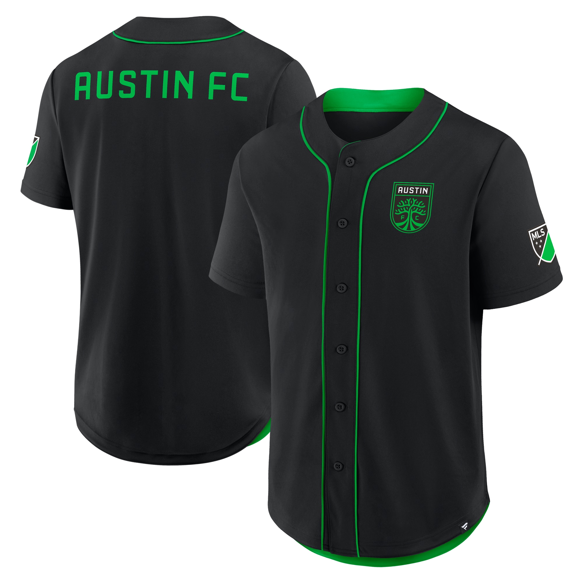 [SJH] Women's Austin FC Injury Time Baseball Jersey - Black
