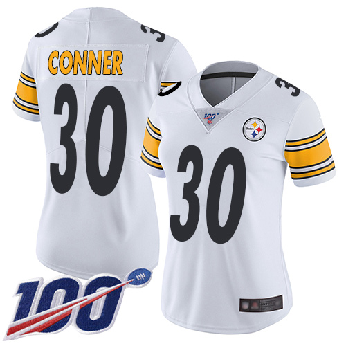Official NFL P S Steelers #30 James Conner White Limited Jersey