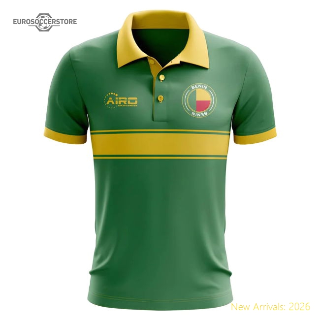 Exceptional Benin Concept Stripe Polo Shirt (green) - World Cup Edition
