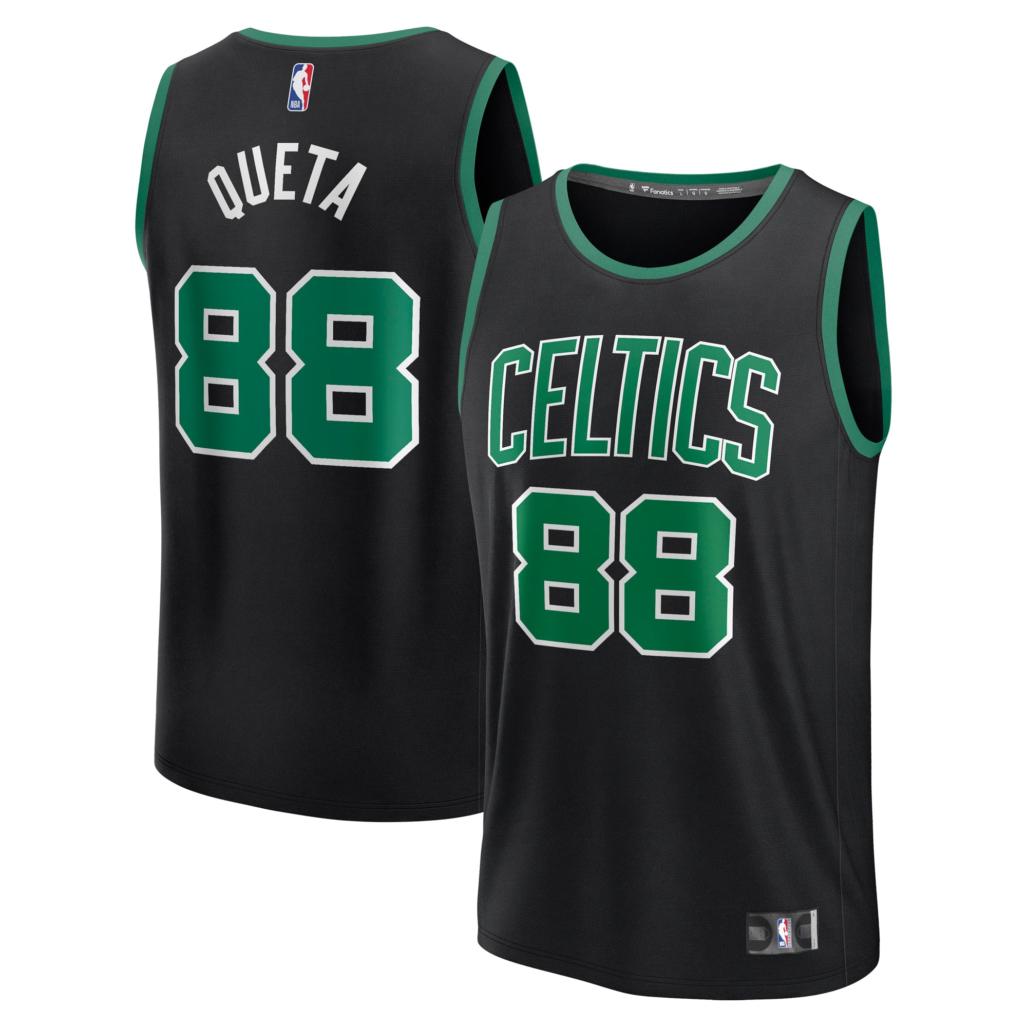 [LK] Neemias Queta Boston Celtics Fast Break Replica Player Jersey - Statement Edition - Black