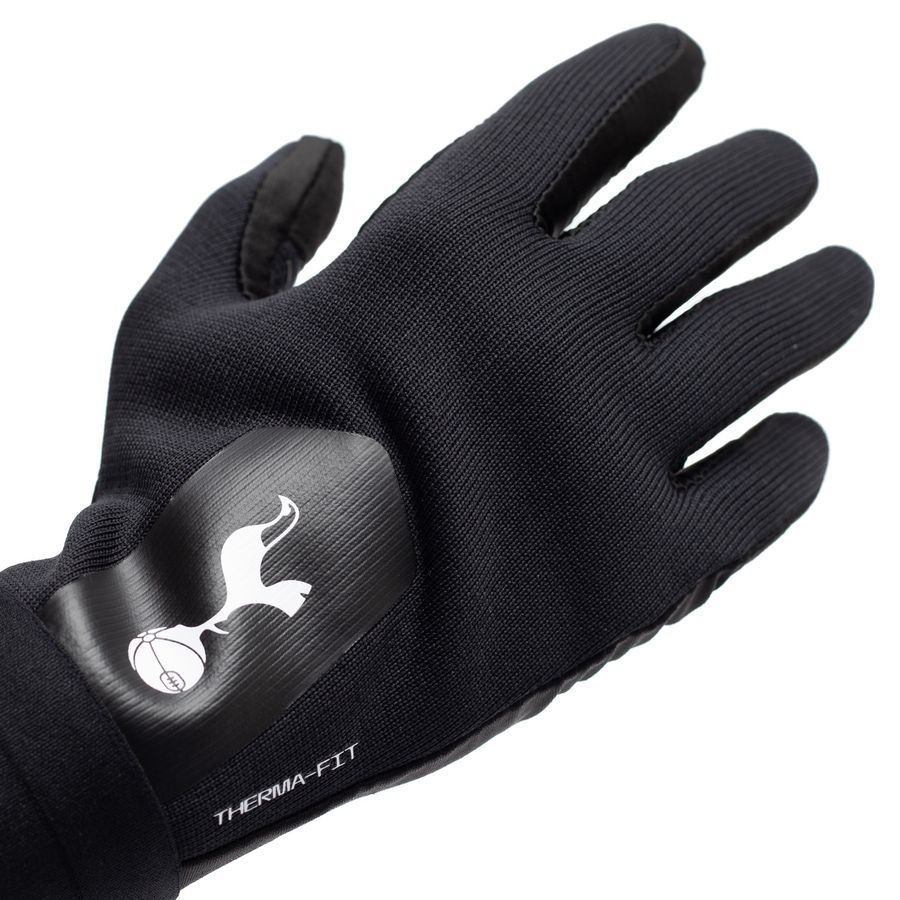Tottenham Player Gloves Academy Therma Fit Jet Black