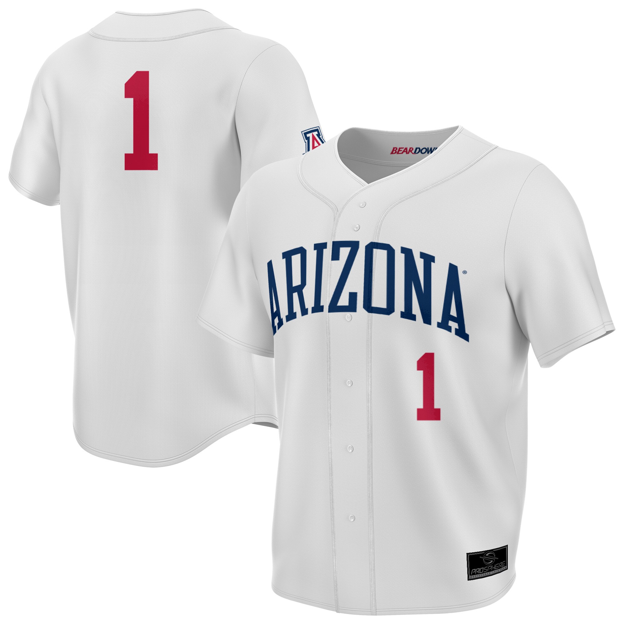 [DDG] Arizona Wildcats GameDay Greats Youth Lightweight Collegiate Baseball Fashion Jersey - White