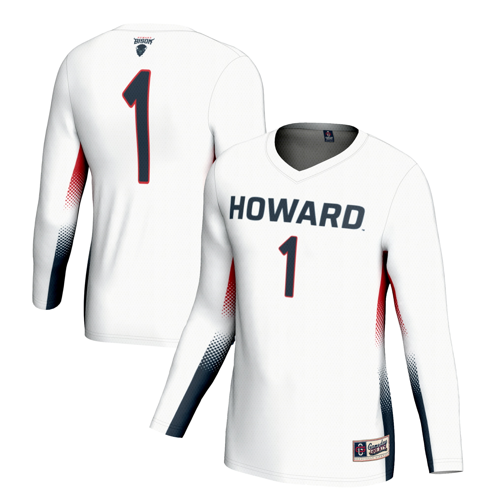 [NJP] Howard Bison GameDay Greats Unisex Lightweight Volleyball Jersey - White