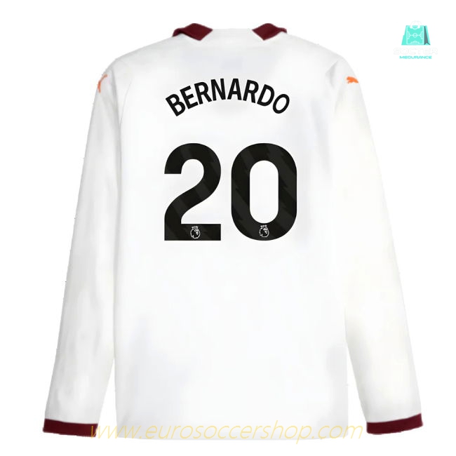 2023-2024 Man City Long Sleeve Away Shirt (BERNARDO 20)