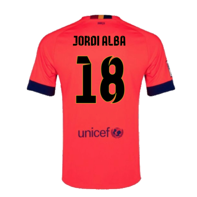 Fcb 2014-15 Away Jersey ((excellent) L) (jordi Alba 18)