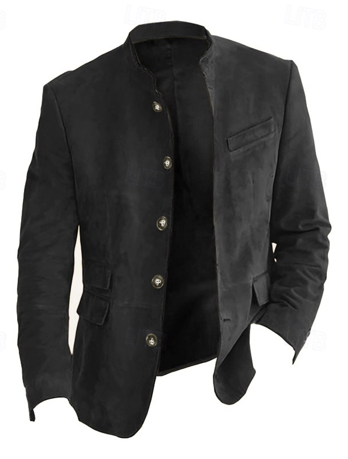Men's Lightweight Jacket Casual Faux Suede Going out Soft Buckle