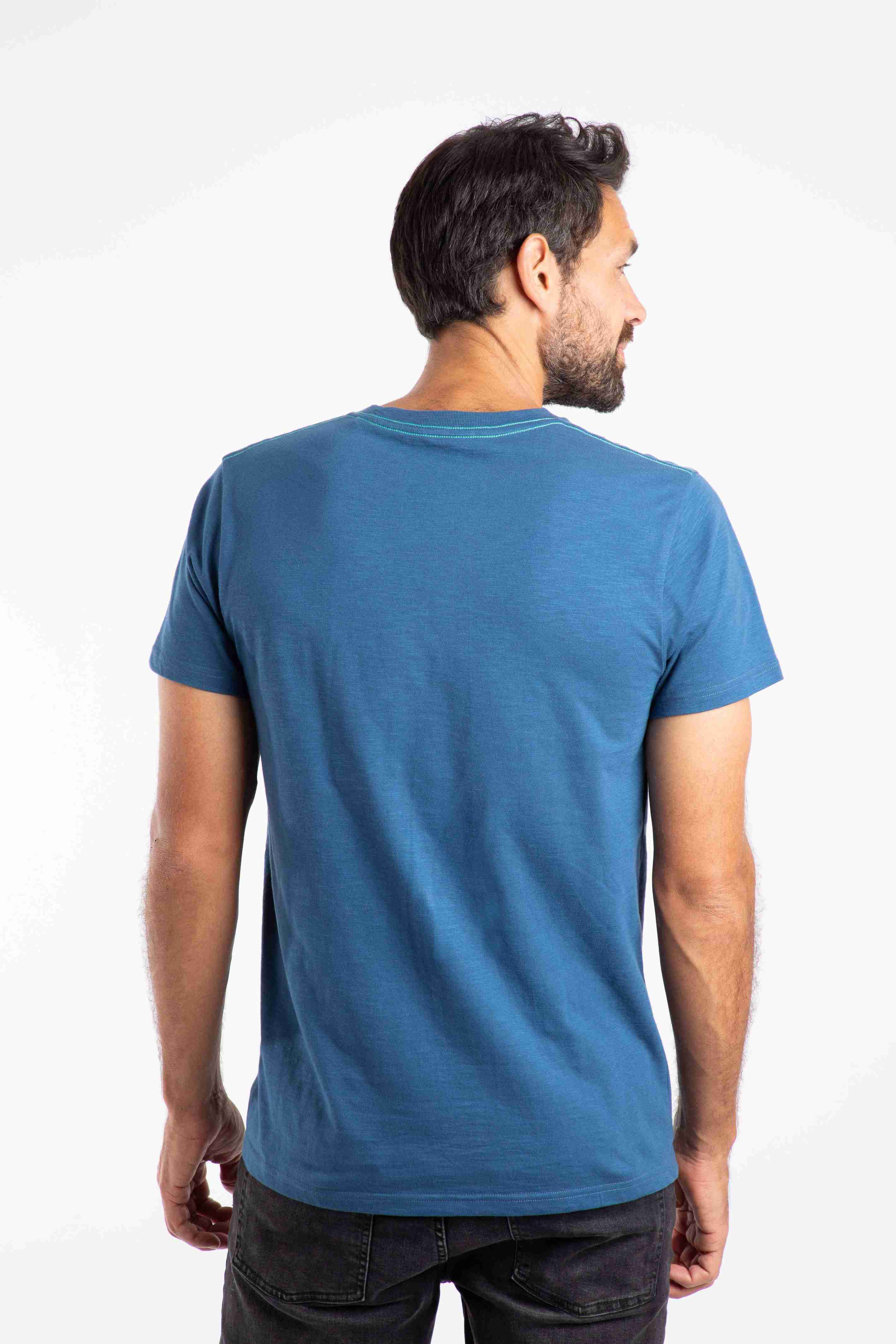 Pyramid Vista Chest Stripe Graphic T-Shirt Ensign Blue