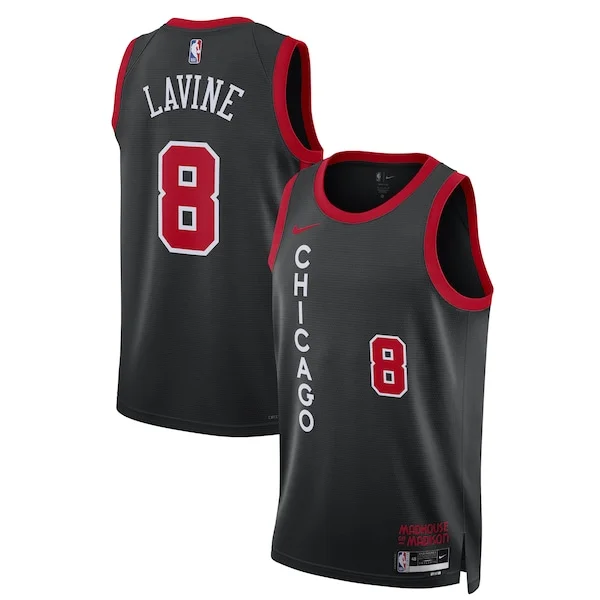 Zach LaVine CHI Swingman Jersey - retro Basketball - Black training