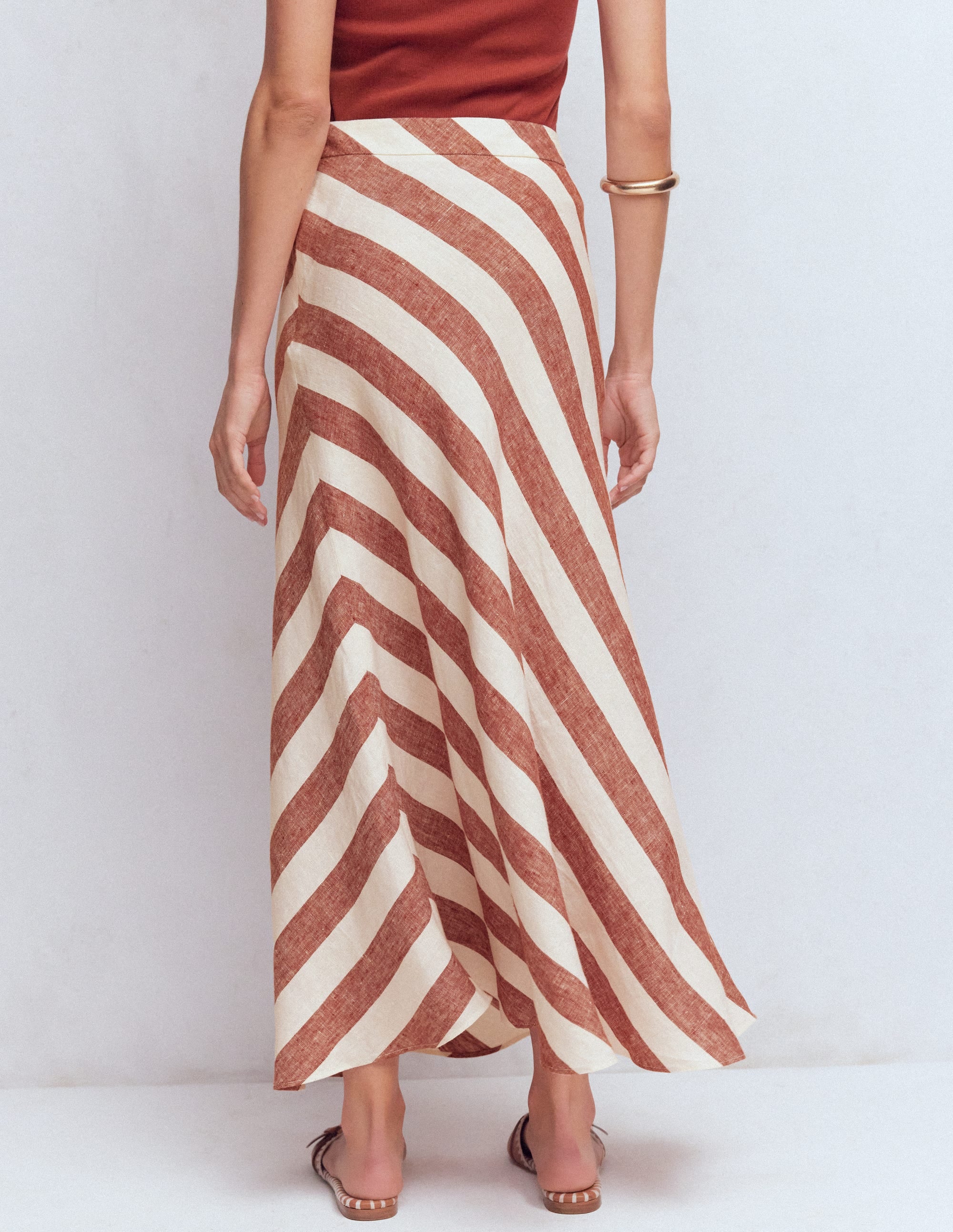Bias Cut Linen Slip Skirt