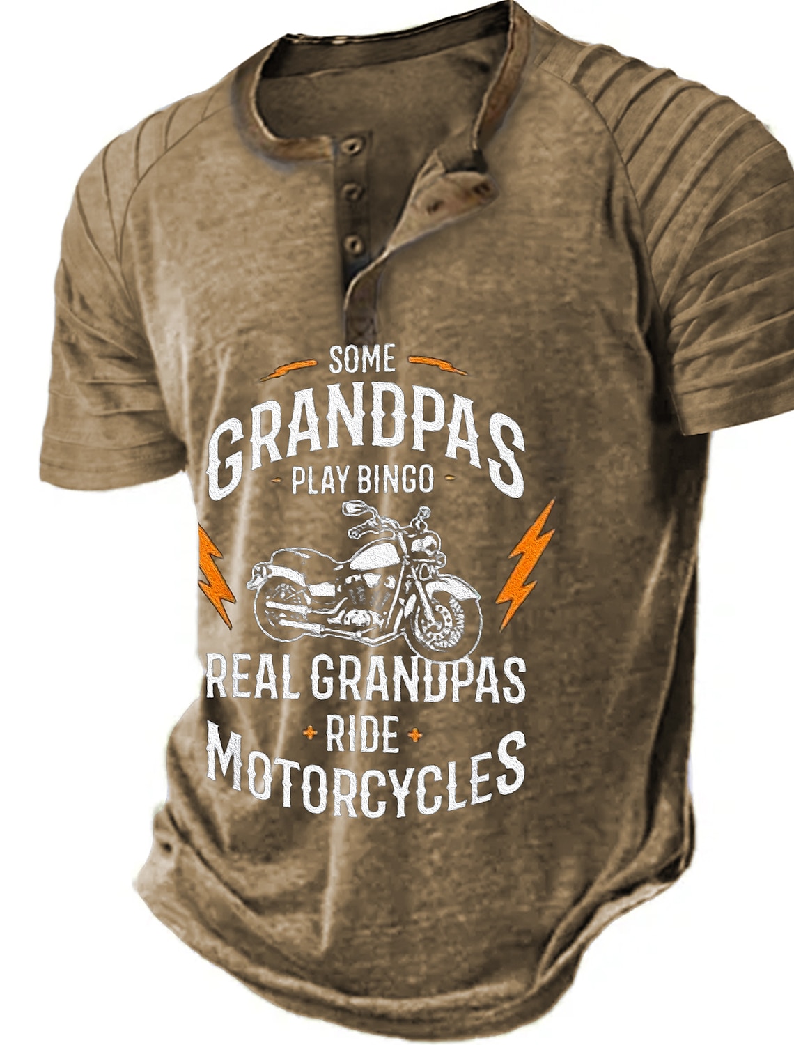 Mens 'Real Grandpas Ride Motorcycles' Graphic T-Shirt | Funny Biker Grandpa Short Sleeve Tee