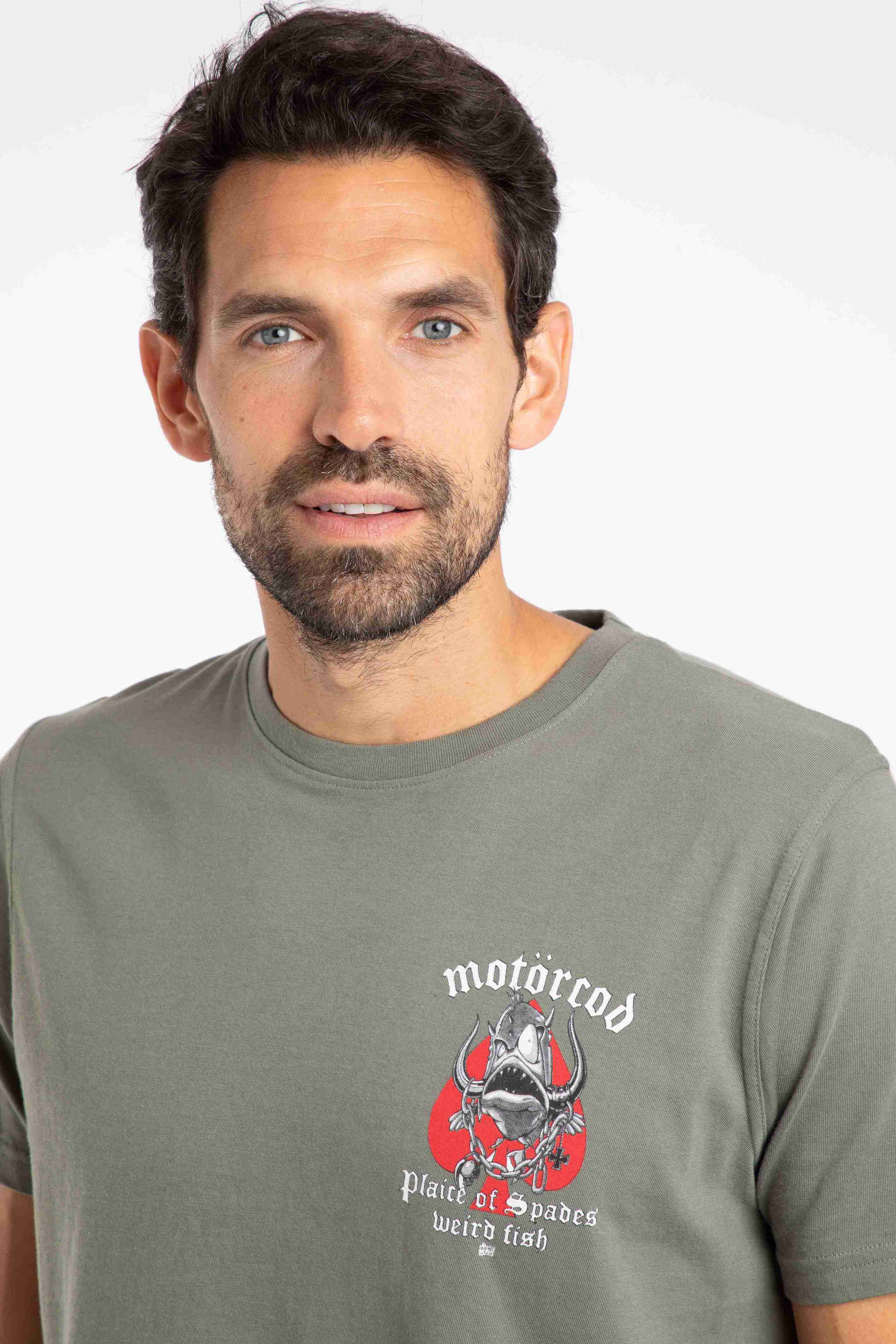 Motorcod Back Print Artist T-Shirt Grey