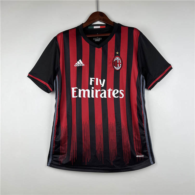 Authentic Advanced Fabric AC Milan 1617 Retro Home Shirt