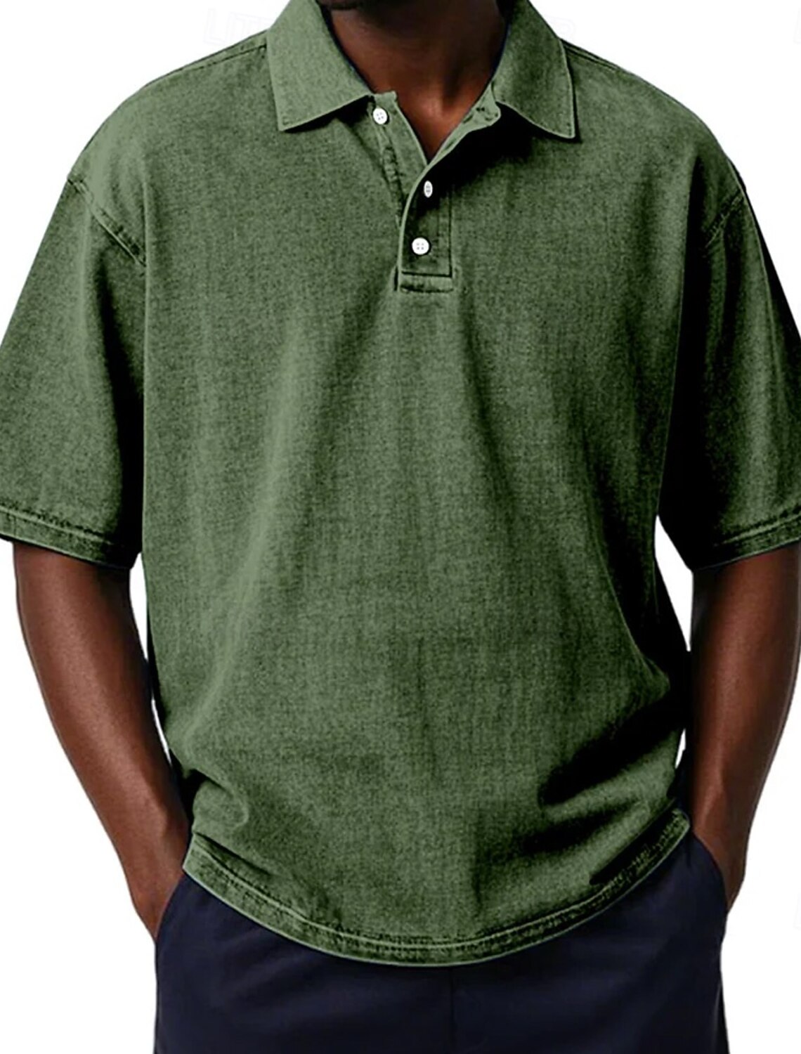 Men's Polo Shirts Acid Wash Shirt Casual Vacation Turndown Short