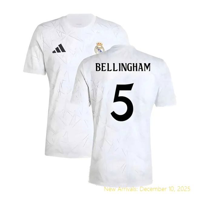 2024-2025 RM Real Madrid Pre-Match Elite Shirt (White) (Bellingham 5)