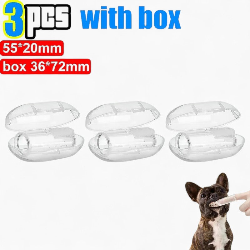 French Bulldog Dentipup Frenchie Finger Toothbrush – Silicone Clear