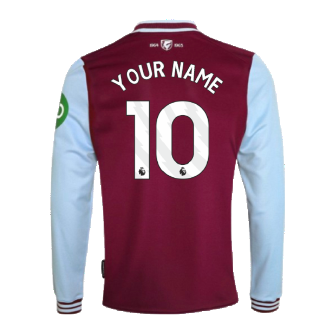 West Ham Long Sleeve official style Home Shirt 2024-2025 (Children