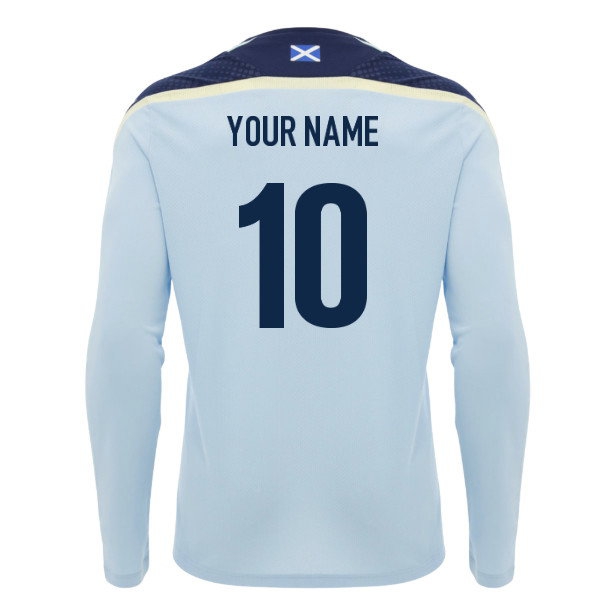 2026-2027 Scotland Rugby Training Poly LS Shirt (Blue) (Your Name)