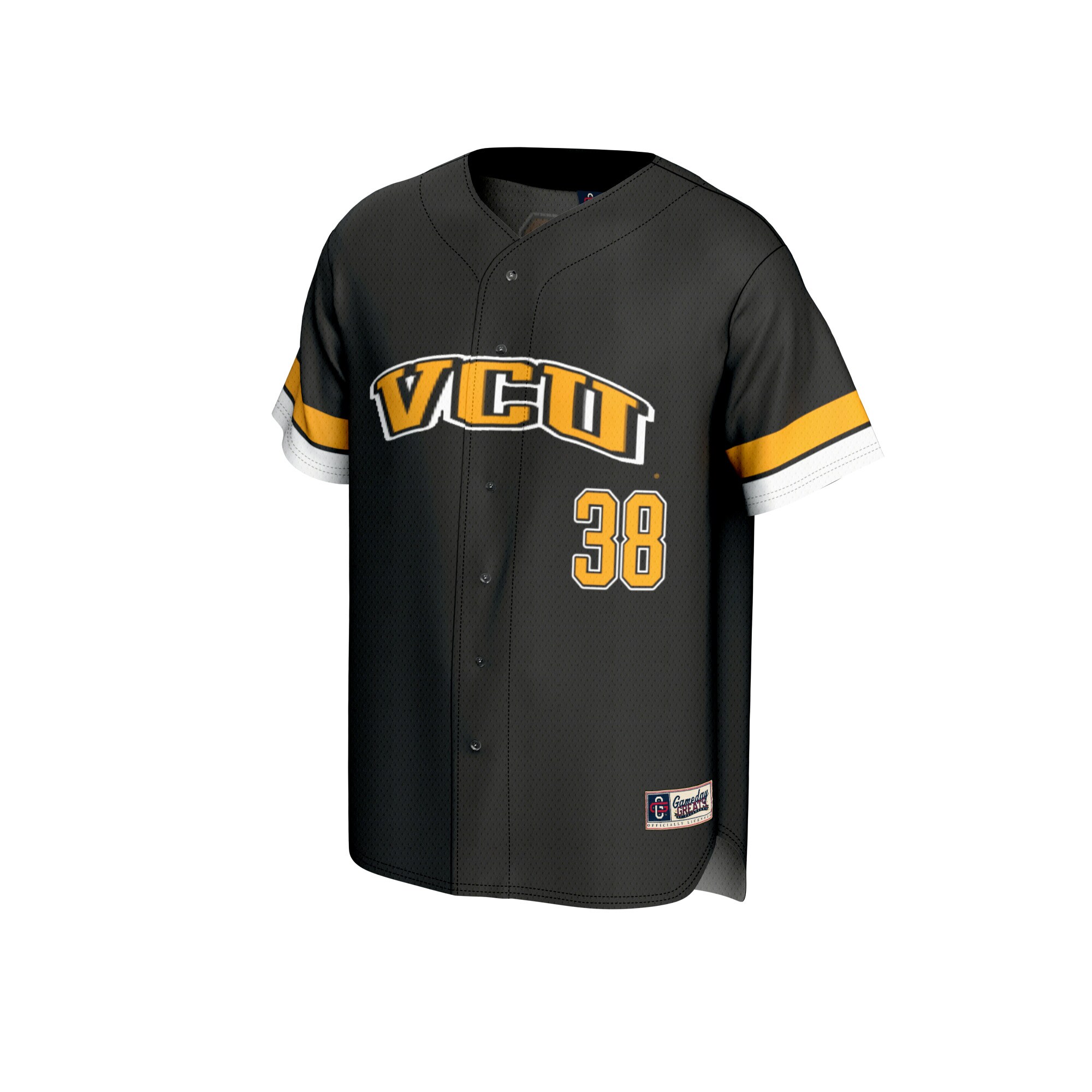 [NJP] VCU Rams GameDay Greats Unisex Lightweight Collegiate Baseball Fashion Jersey - Black