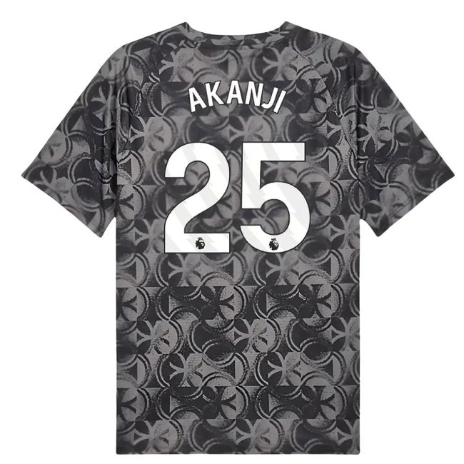 2025-2026 Man City Warm Up Jersey (Black) (Akanji 25) (Fan Favorite)