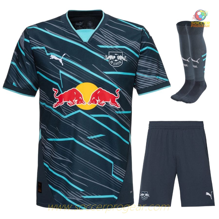 Team Jersey Soccer Uniform Youth'sren's Red Bull Leipzig Third 2024-25 Edition