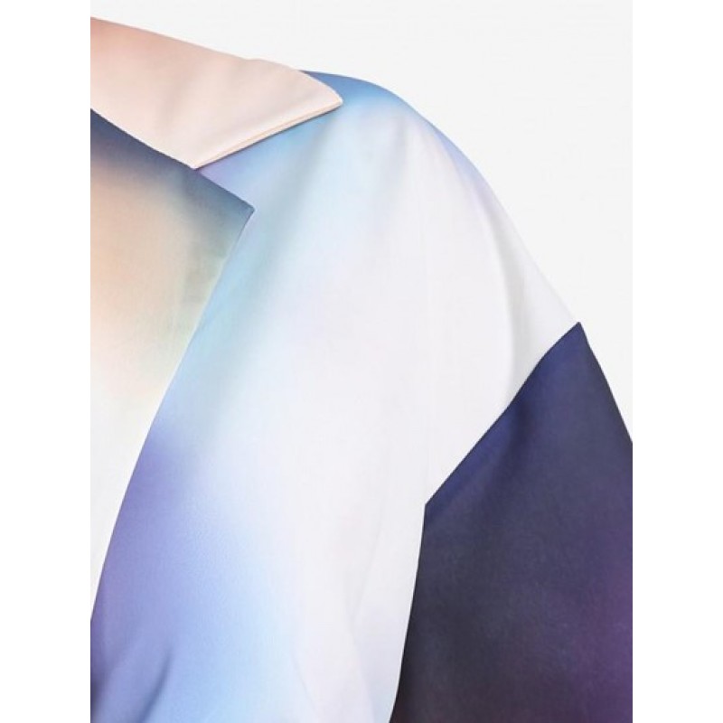 Tie Dye Drop Shoulder Knotted Shirt EN8737