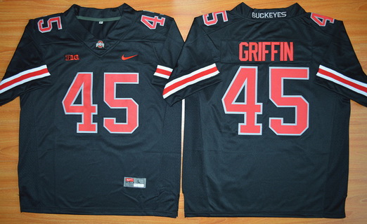 Men's OSU Ohio Black 2015 stitched Archie Griffin #45 team authorized