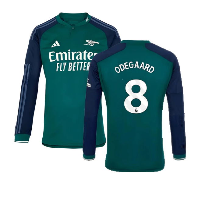Arsenal Third Football Jersey 2023-20 Odegaard 8 L S
