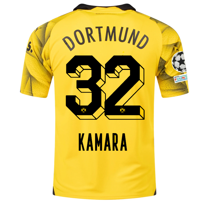 Borussia Dortmund Kamara 2023-2024 UCL Third Jersey – Authentic Shirt