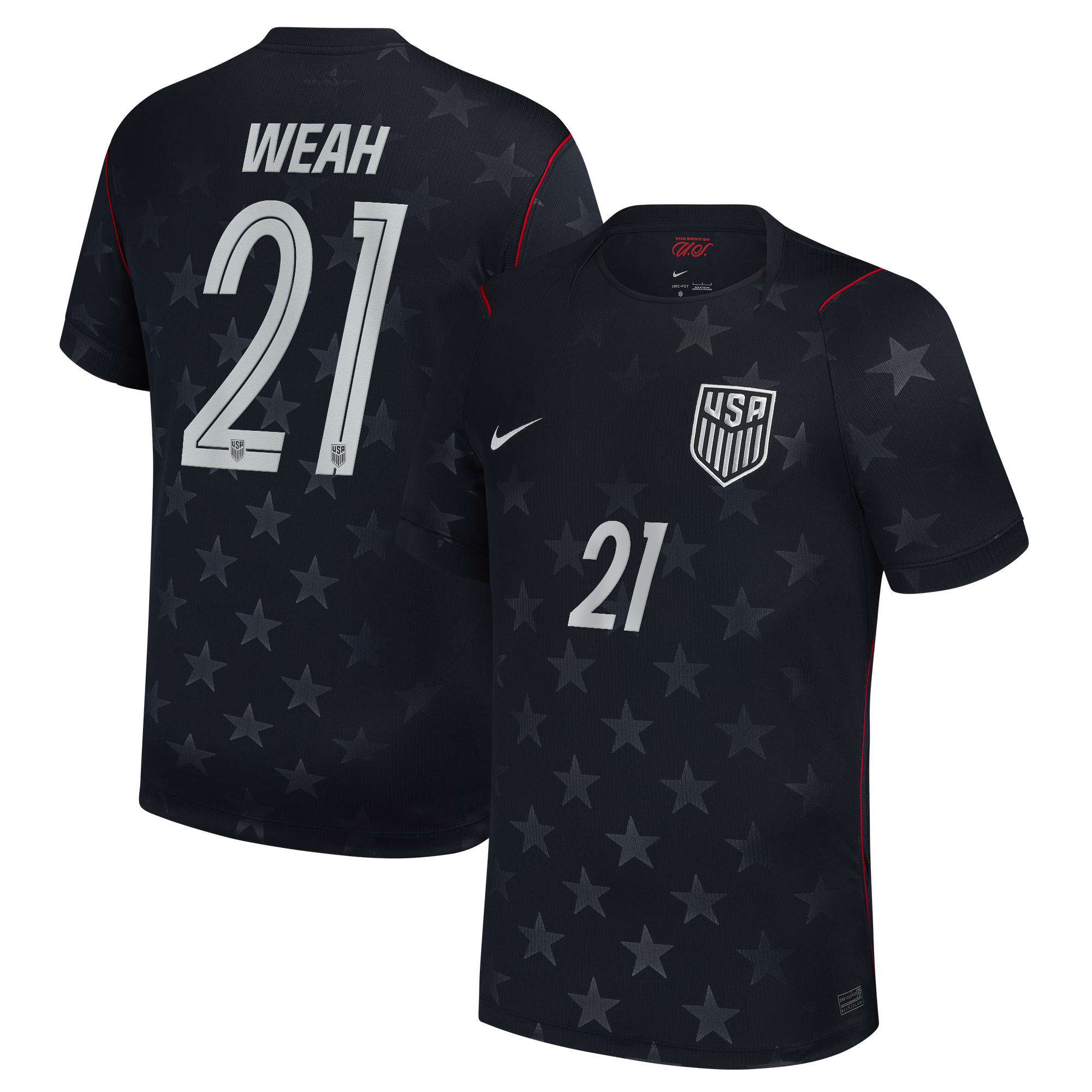 [SJH] Timothy Weah USMNT 2026 Away Stadium Replica Jersey - Blue