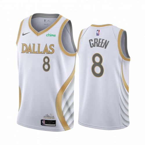 Mavs #8 Josh Green Authentic 2020 City NBA Jersey - Green Swingman