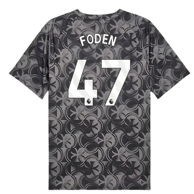 Vintage Man City 2025-2026 Man City Warm Up Jersey (Black) (Foden 4...