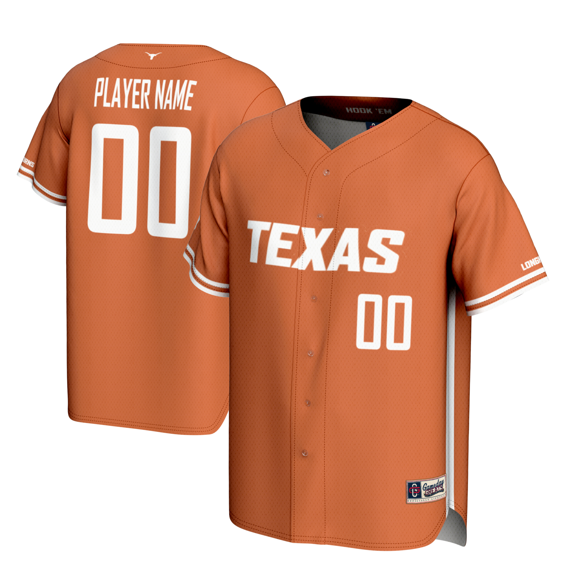 [NJP] Women's Texas Longhorns GameDay Greats NIL Pick-A-Player Lightweight Baseball Jersey - Texas Orange