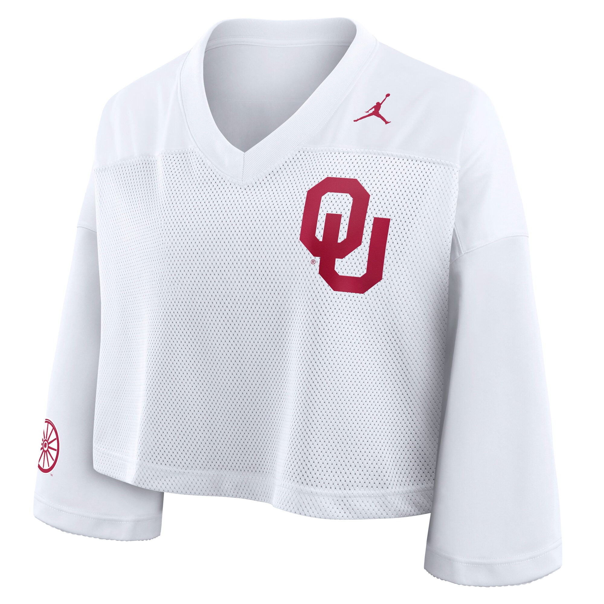 [DDG] Oklahoma Sooners Women's Cropped Mesh Dri-FIT Fashion Jersey - White
