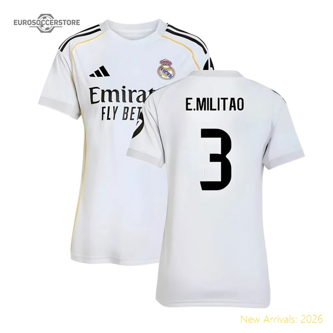 Real Madrid 2024-25 Home Fan Version For Women (E.Militao Soccer Jersey