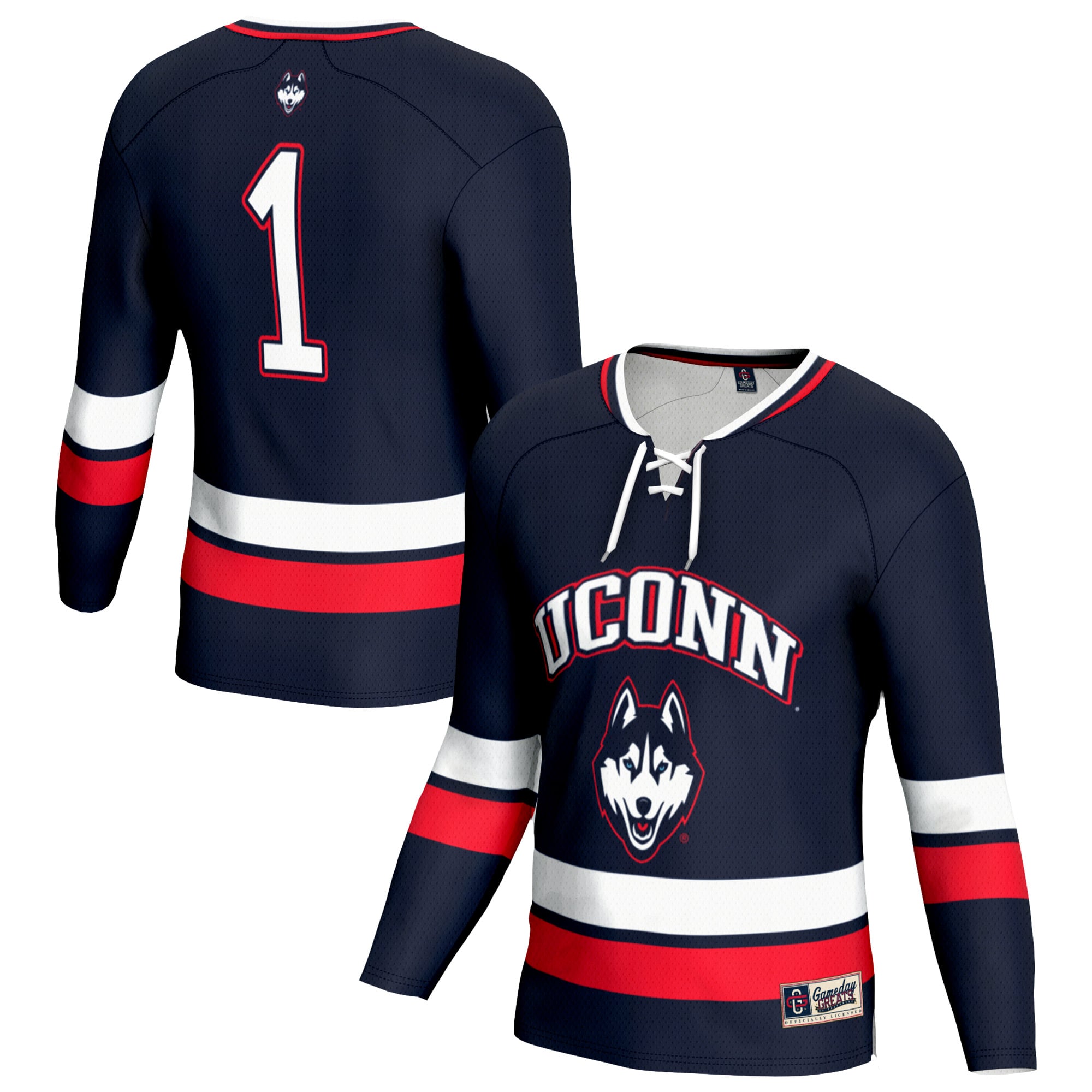 UConn Huskies GameDay Greats Unisex Lightweight Women's Hockey Team Fashion Jersey - Navy