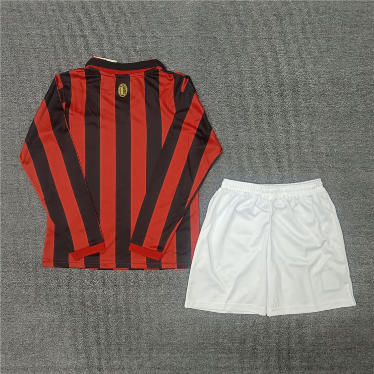 Kids AC Milan 125th Anniversary Red Kit ShirtShorts - Official