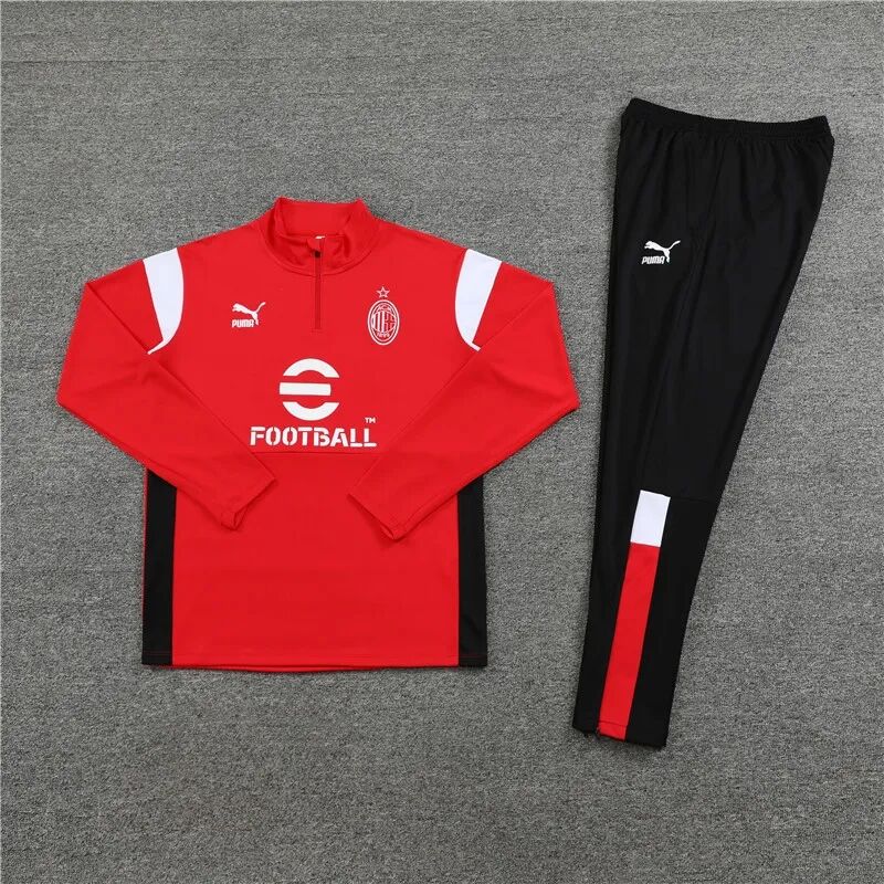 AC Milan 2324 Red Half Zipper Tracksuit - Official Replica 9171