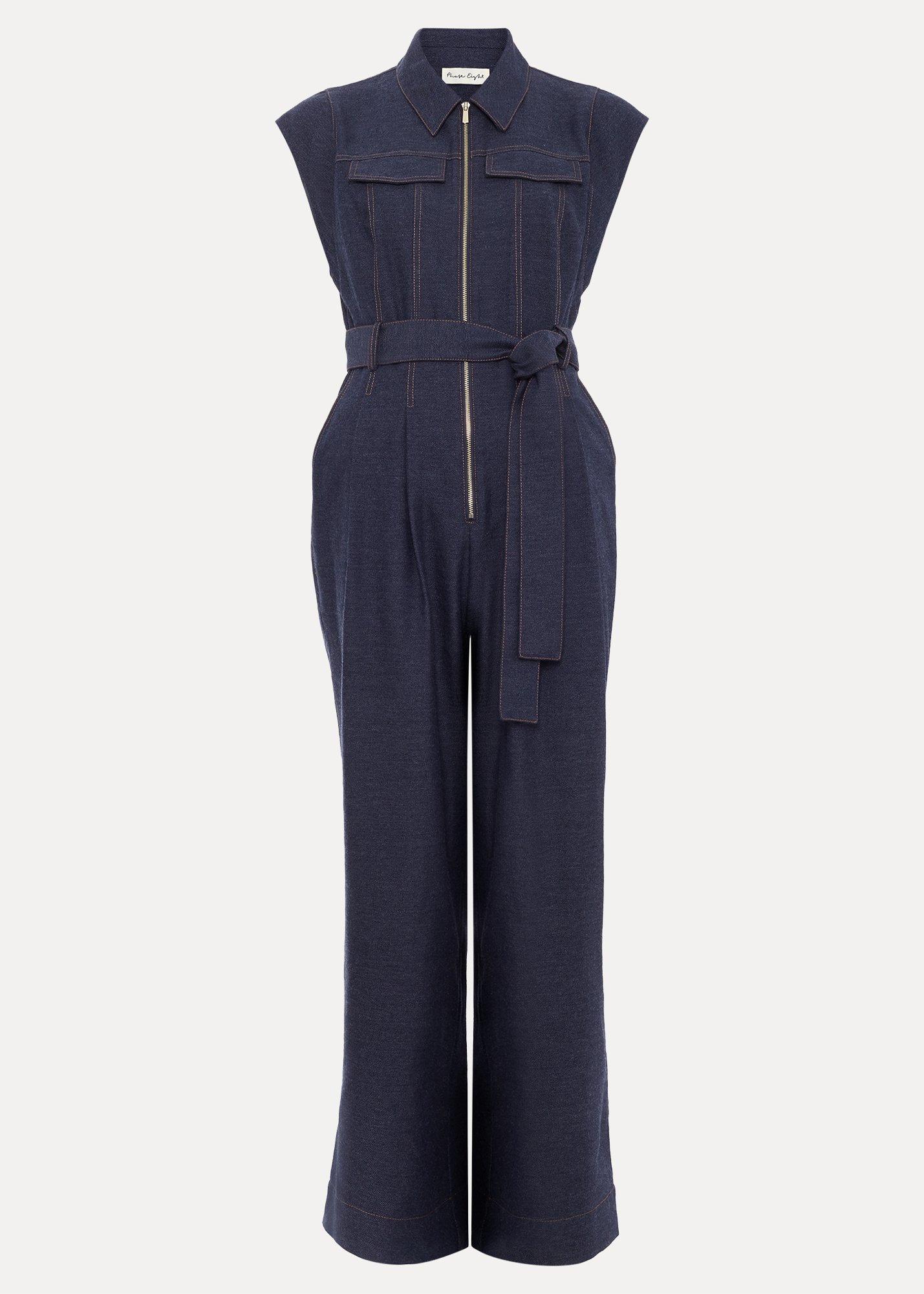 Luiza Denim Wide-Leg Jumpsuit