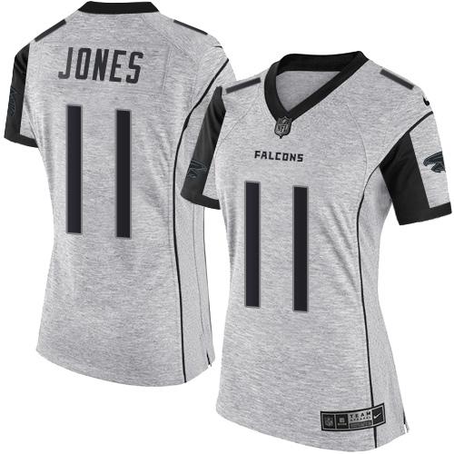 Official NFL Atlanta Falcons #11 Julio Jones Gray Limited Jersey
