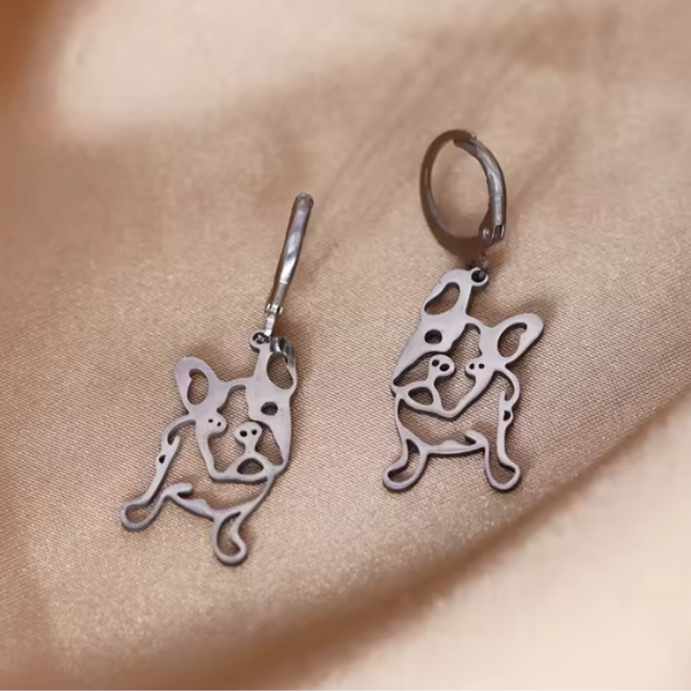 French Bulldog Fregild French Bulldog Earring Silver – Unique Dog