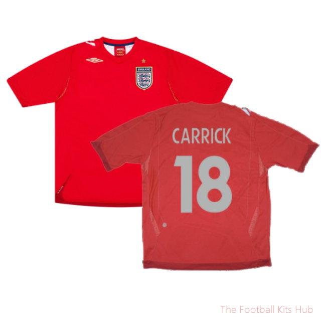 England 2006-08 Away Shirt (M) (Fair) (CARRICK 18)