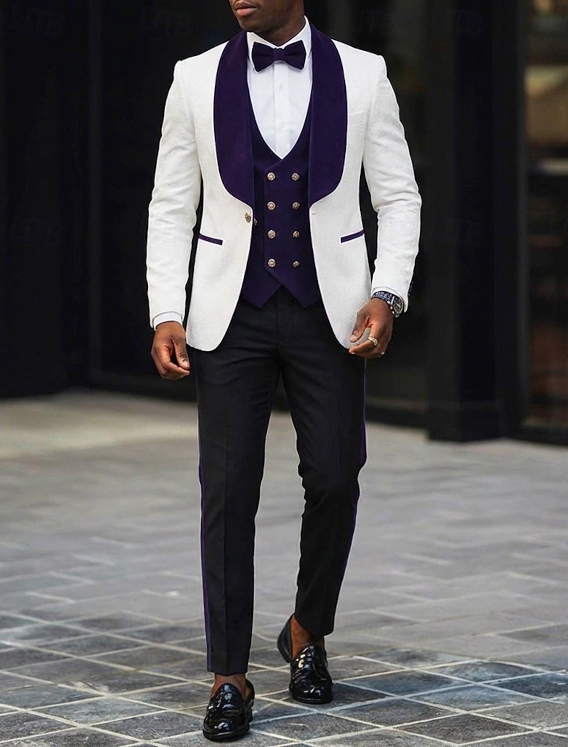 Men's Tuxedos Party Suits Beach Wedding Spring Wedding Pink Burgundy Spring & Summer Suit Shawl Lapel Fashion Casual Patchwork Slim Fit 3 Piece Single Breasted One-button