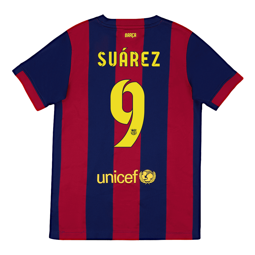 Breathable Barca Retro FC Barcelona 1314 Home Shirt SUAREZ 9