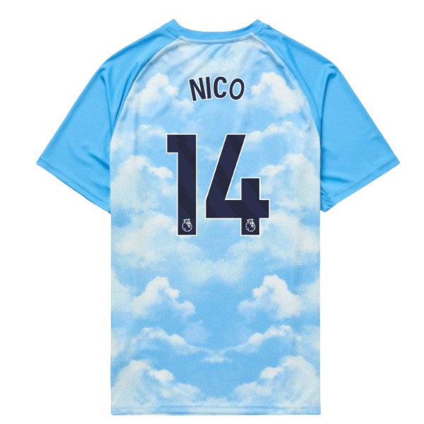[JED] 2026-2027 Man City Warm Up Jersey (Icy Blue) - Kids (Nico 14)