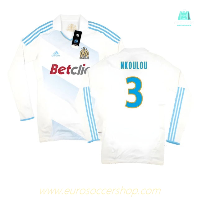 Marseille 2011-12 Player Spec Long Sleeve Home Shirt ((Excellent) L) (Nkoulou 3)
