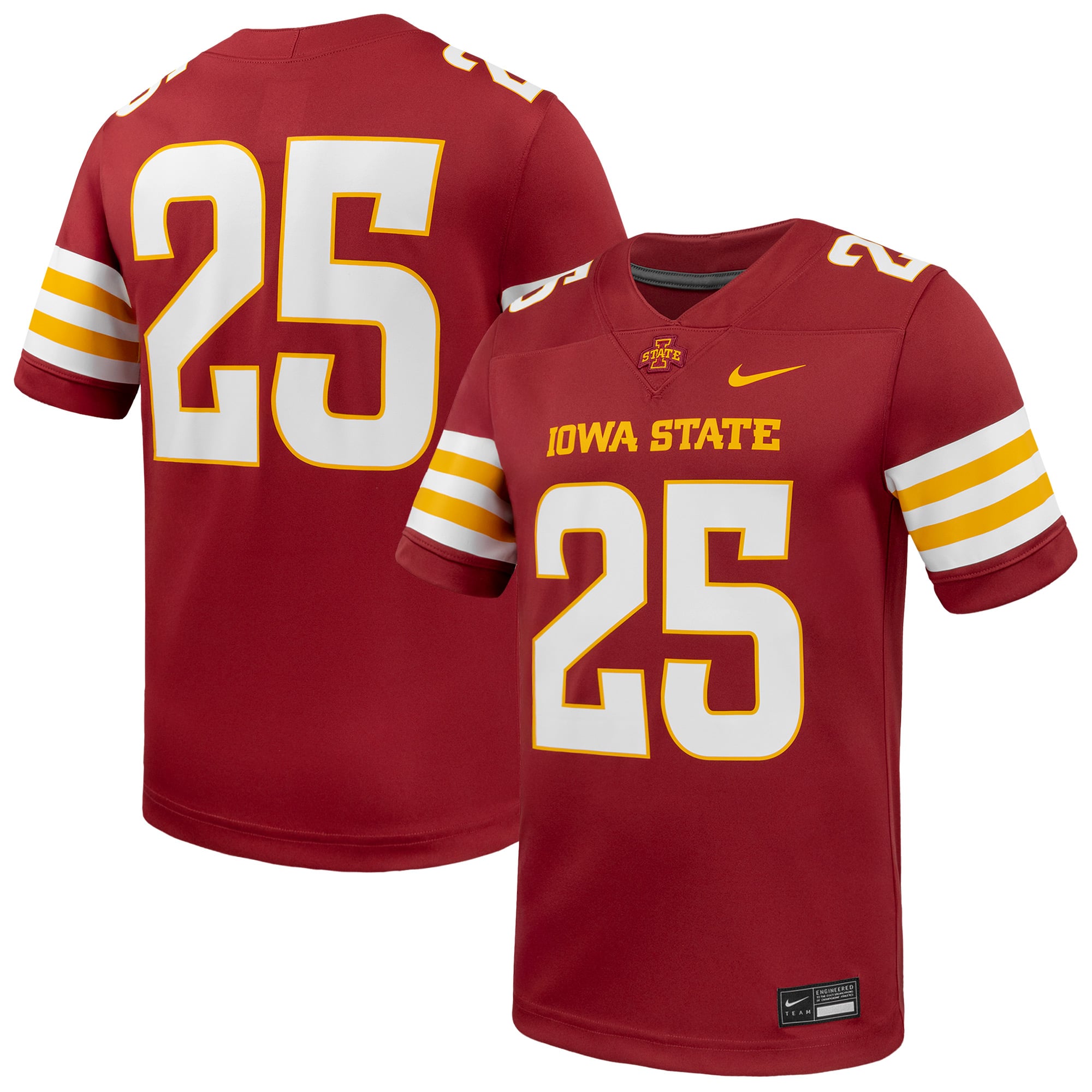 Men's #24 Cardinal Iowa State Cyclones Game Football Jersey