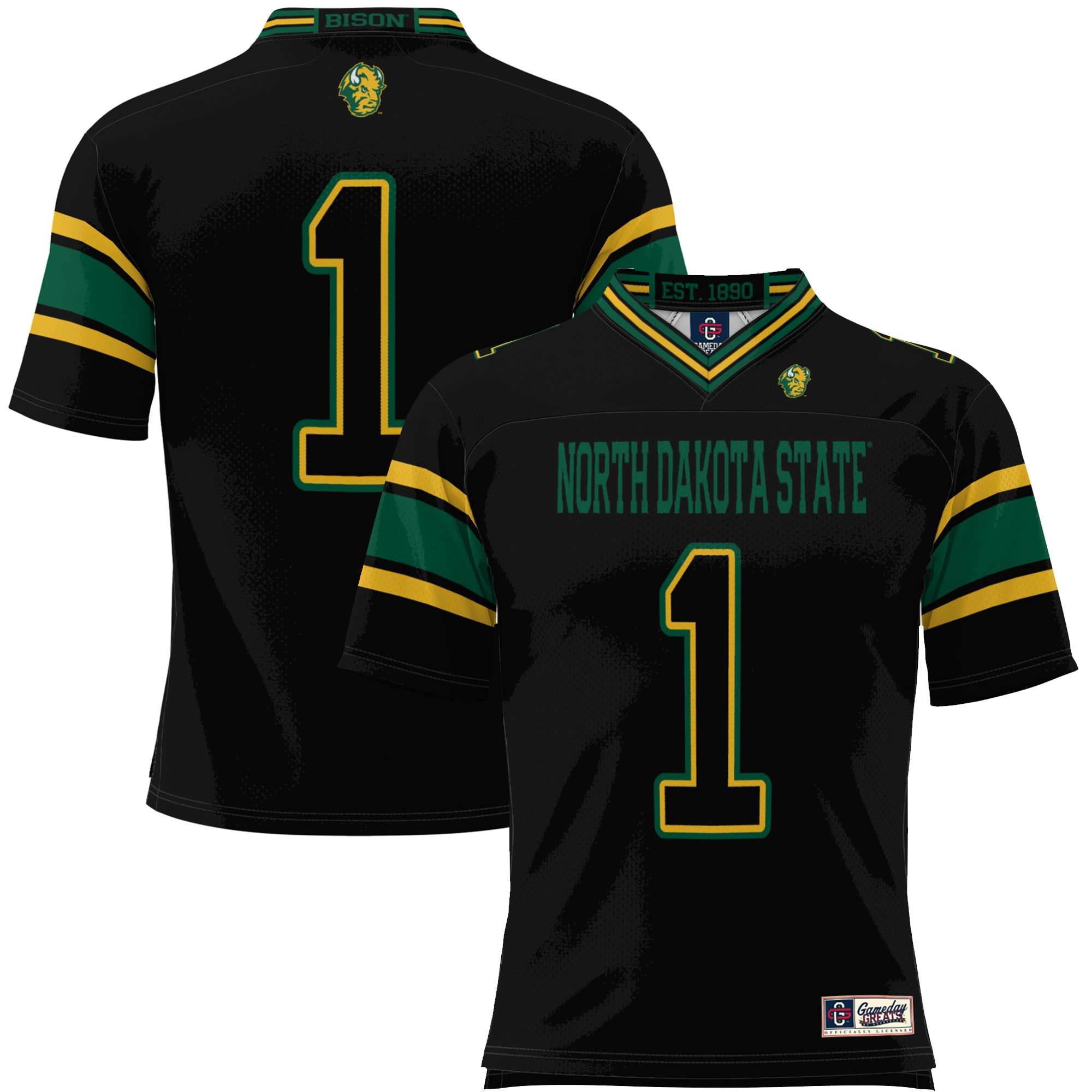 #1 NDSU Bison GameDay Greats Endzone 2026 Season Football Jersey - Black